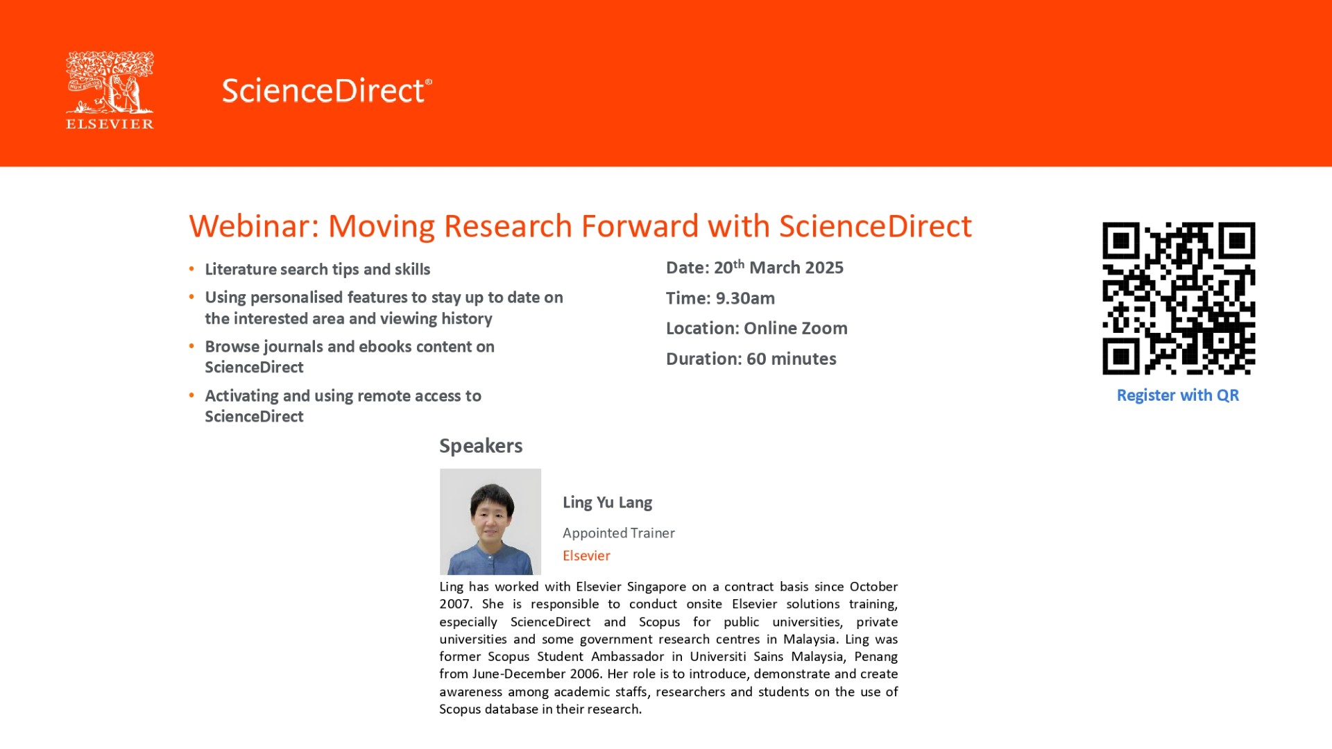 Webinar: Moving Research Forward with ScienceDirect